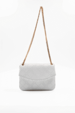 Renata Black Patent Leather Chain Detailed Women's Shoulder Bag