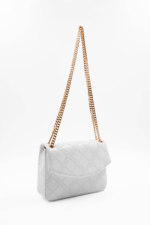 Renata Black Patent Leather Chain Detailed Women's Shoulder Bag - Image 3