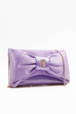 Yulia Lilac Satin Detailed Women's Hand And Shoulder Bag - Image 3