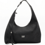 Sadie Black Tassel Detail Suede Women Shoulder Bag