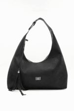 Sadie Black Tassel Detail Suede Women Shoulder Bag