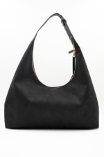 Sadie Black Tassel Detail Suede Women Shoulder Bag - Image 4