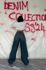Wide Leg Jeans - Navy Blue - Image 2