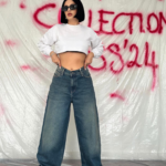 Wide Leg Jeans - Navy Blue