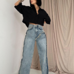 Side Slit Jeans Trousers