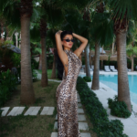 Wild Muse Γυναικείο Maxi Φόρεμα Leopard Halter