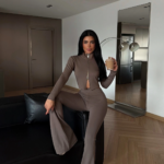 Olivia Γυναικείο Αθλητικό Σετ με Φερμουάρ Slim Fit