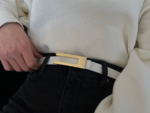 Thin Women's Belt With Design Buckle