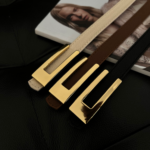 Thin Women's Belt With Design Buckle