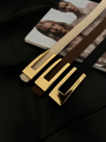 Thin Women's Belt With Design Buckle