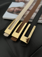 Thin Women's Belt With Design Buckle - Image 3