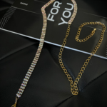 Women's Gold Stone Chain Belt