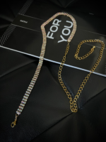Women's Gold Stone Chain Belt