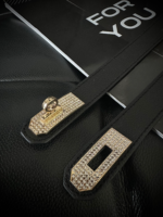 Women's Thin Elastic Belt With Lock Buckle And Stones - Image 2
