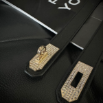 Women's Thin Elastic Belt With Lock Buckle And Stones
