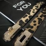 Women's Thin Elastic With Stones And Lock Buckle