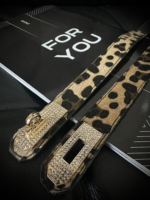 Women's Thin Elastic With Stones And Lock Buckle