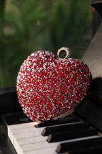 Heart Evening Dress Bag - Claret Red - Image 2