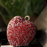Heart Evening Dress Bag - Claret Red