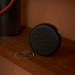 Round Glitter Detail Bag - Black
