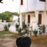 Heart Evening Dress Bag - Black