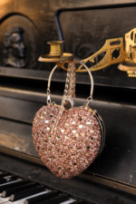 Heart Evening Dress Bag - Rose Gold