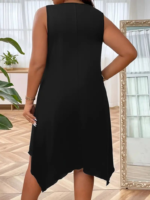 Κομψό Casual Φόρεμα Με Φαρδιά Ράντα Ασύμμετρο - Image 3