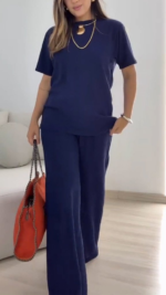 Κομψό Casual Σετ Με Κανονική Λαιμόκοψη Και Παντελόνα - Image 4