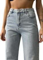 High Waist Loose Fit Light Blue Jeans Pants - Image 4