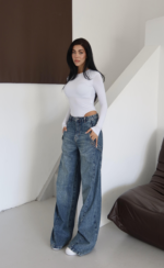 Jeans Mom Style High Waist Wide Leg - Image 2