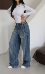 Jeans Mom Style High Waist Wide Leg - Image 7