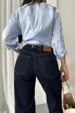 Blue High Waist Jeans With Wide Leg - Image 2
