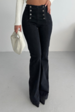 High Waist Mom Jeans With Flare Leg - Image 3