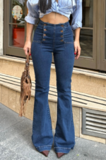 Jeans With Flare Leg And High Waist - Image 2