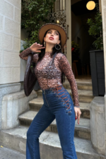 Blue High Waist Jeans With Flare Leg - Image 6