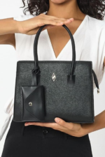 Τσάντα Ωμου Elena Black Flotr Pattern
