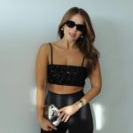 Nova Γυναικείο Crop Top με Παγιέτες Glam