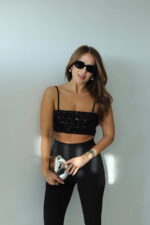 Nova Γυναικείο Crop Top με Παγιέτες Glam