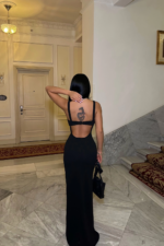 Midnight Elegance Γυναικείο Maxi Φόρεμα με Τιράντες - Image 4