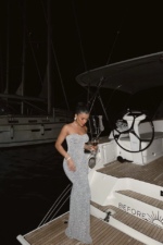 Diamond Eclipse Γυναικείο Strapless Maxi Φόρεμα με Παγιέτες