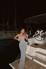 Diamond Eclipse Γυναικείο Strapless Maxi Φόρεμα με Παγιέτες - Image 3