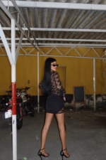 Noir Temptation Γυναικείο Mini Φόρεμα με Δαντέλα & Cut Out - Image 4