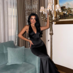 Velvet Royale Γυναικείο Satin Maxi Φόρεμα Halter