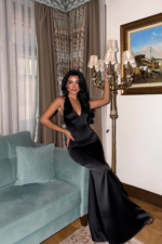 Velvet Royale Γυναικείο Satin Maxi Φόρεμα Halter