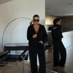 Luxe Γυναικείο Αθλητικό Σετ με Κουκούλα με Φαρδιά Γραμμή Jogger