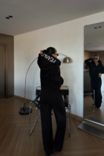 Luxe Γυναικείο Αθλητικό Σετ με Κουκούλα με Φαρδιά Γραμμή Jogger - Image 4