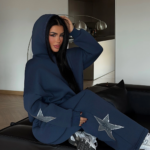 Luxe Γυναικείο Αθλητικό Σετ με Κουκούλα Oversized