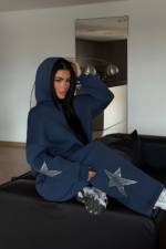 Luxe Γυναικείο Αθλητικό Σετ με Κουκούλα Oversized