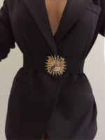 Women's Belt With Elastic Sun Buckle