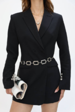 Square Design Chain Shirt Jacket Dress Pants Belt - Image 2